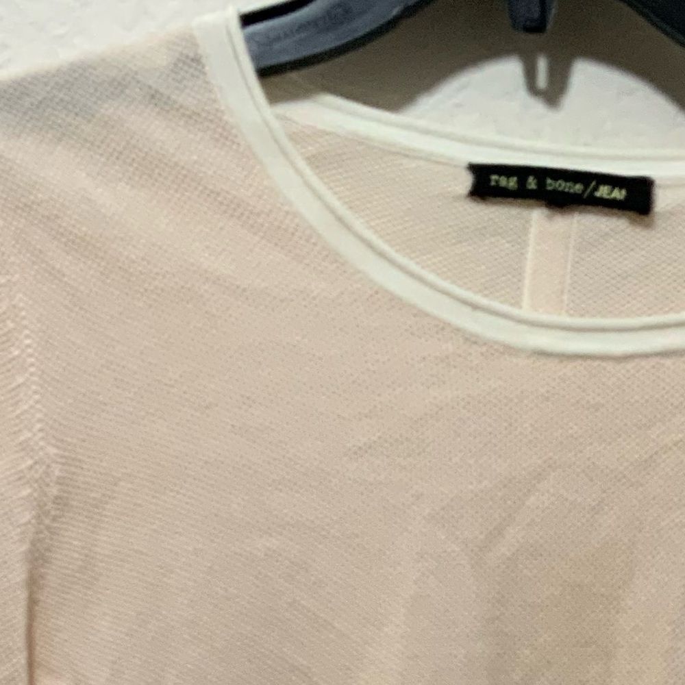 Rag & Bone jeans Long Sleeve Pink White Top Size XS - Picture 7 of 7